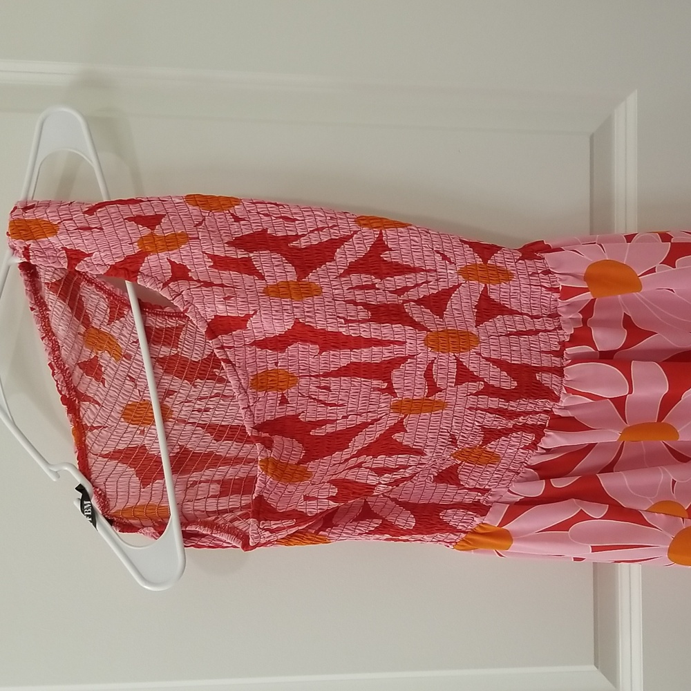 BTFBM Bright & Vibrant Medium Floral One Shoulder Flowy Spring Summer Maxi Dress - Picture 3 of 12